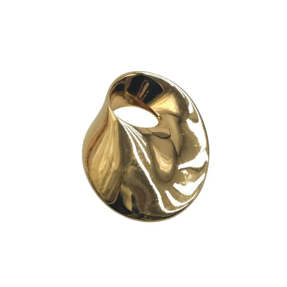 1980s Monet Modernist Brooch Oversized Large Fluid Womens Vintage Pin